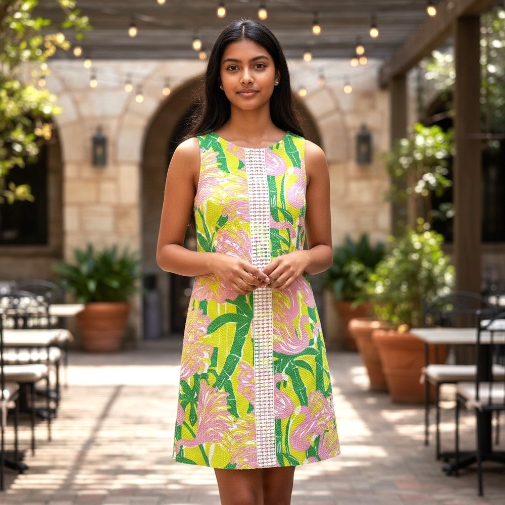 Lilly Pulitzer x Target 20th Anniversary Fan Dance Pink Flamingo Shift Dress